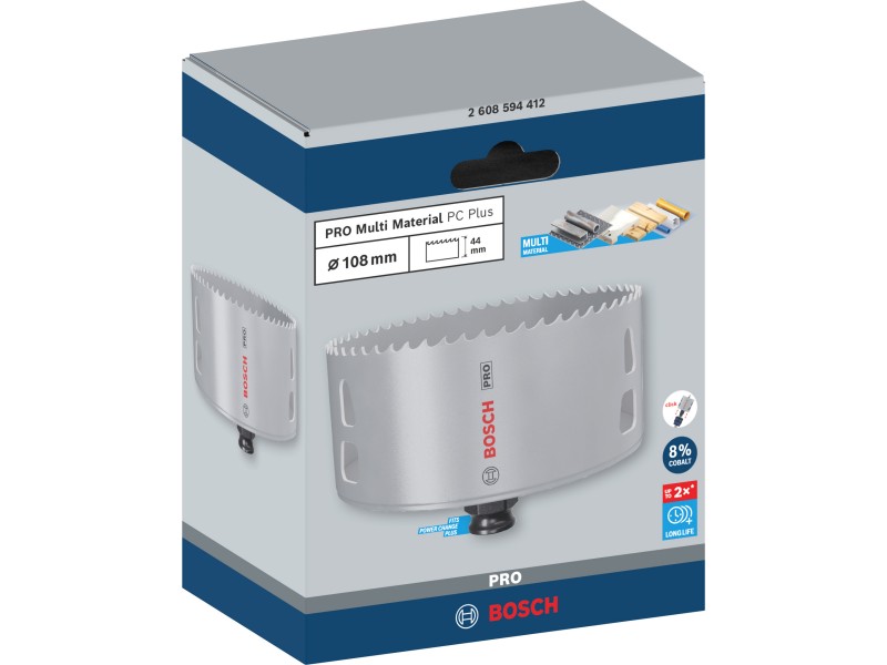 Žaga za izrezovanje lukenj PRO Multi Material PC Plus, 108mm, 2608594412